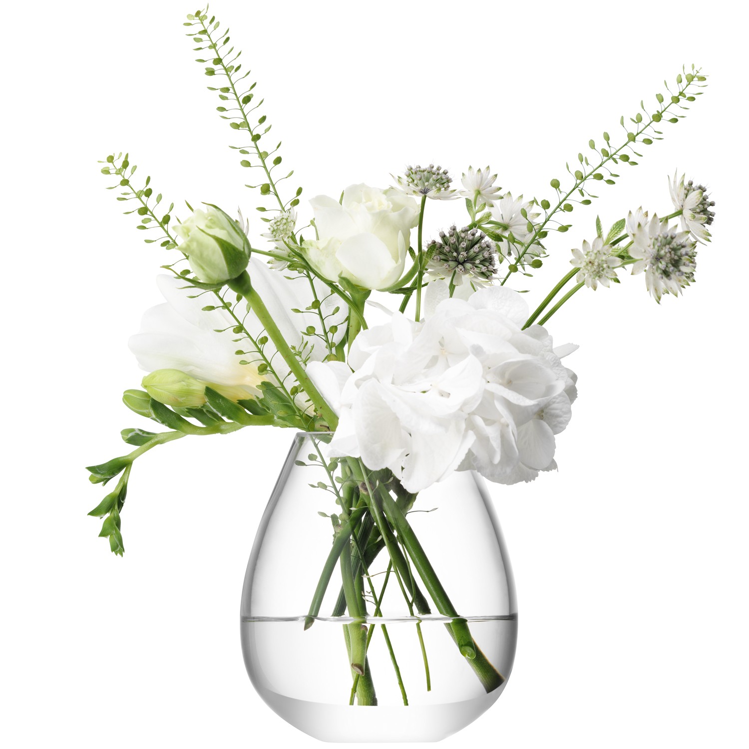 Цветы в прозрачной вазе
